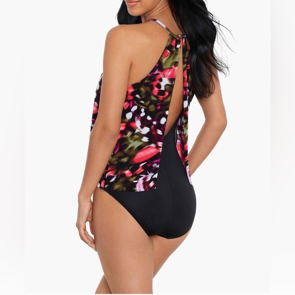 Magicsuit Aubrey Flutter One Piece Swimsuit Black Multi Size 12 - Picture 2 of 4
